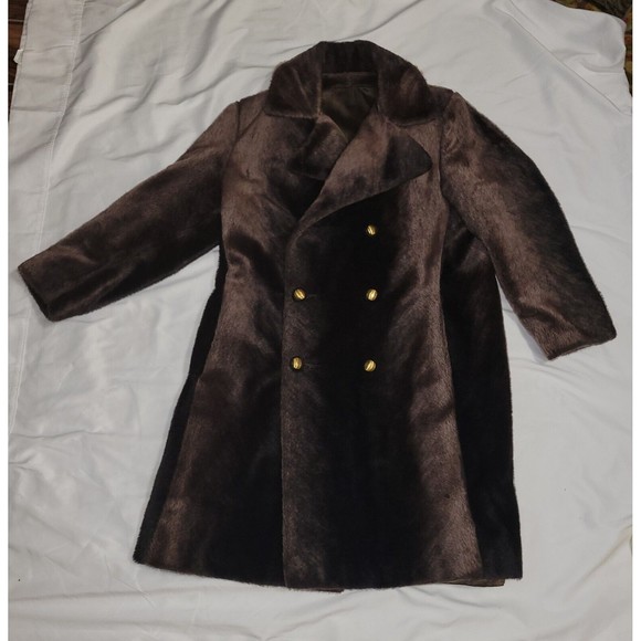 Vintage 1960's Union made Styled By Russel Taylor Faux Fur ILGWU Brown & Black - Picture 1 of 16
